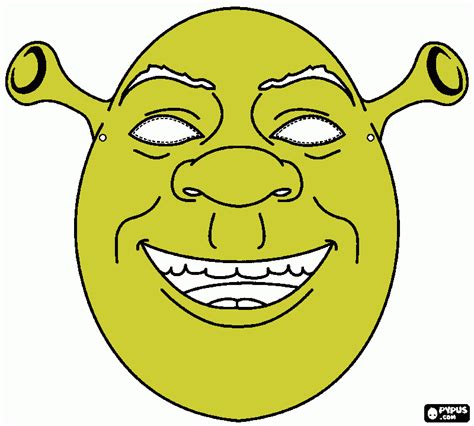 Shrek Face Coloring Pages Team Coloring