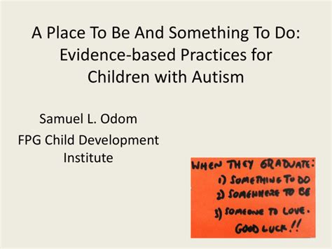 Evidence Based Practices For Children With Autism