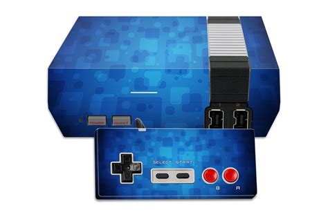 Skin Decal Wrap Compatible With Nintendo Nes Classic Edition Blue Retro