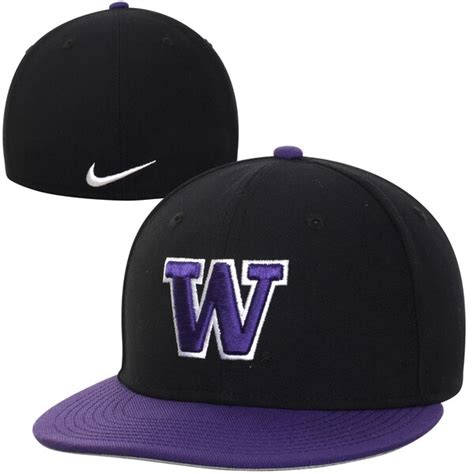 Nike Washington Huskies True Authentic Baseball Fitted Hat Black