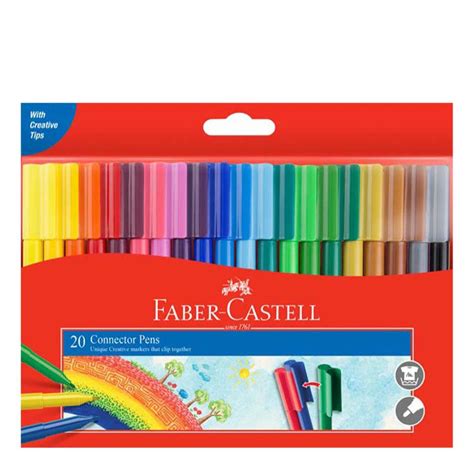 Faber Castell Connector Pens Coloured Markers Assorted Pack 20 Winc
