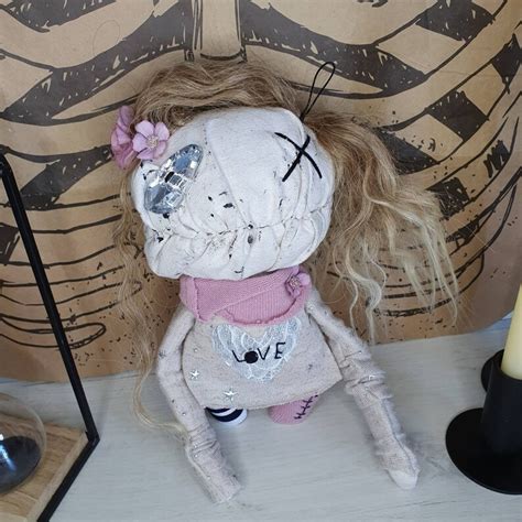 grungy voodoo handmade doll voodoo pink girl pastel etsy