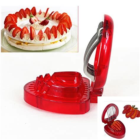 1 Piece Strawberry Cutter And Slicer For Fruit Stainless Steel Plastic
