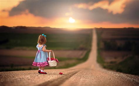 Download Very Small Girl On The Lonely Road Hd Wallpaper By Lindalee