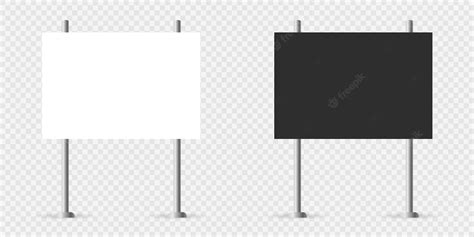 Premium Vector Realistic Black And White Blank Sign Boards