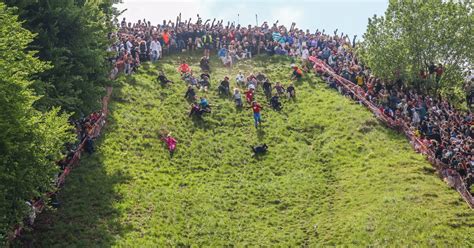 Photos As Annual Cheese Rolling Event Takes Place Cambridgeshire Live