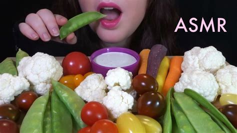 Healthy Eating Asmr Raw Veggie Platter Extremely Satisfying Crunchy Sounds Youtube