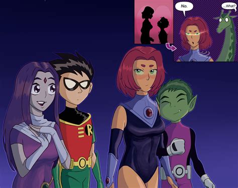 Raven And Starfire Switched Double Date By Twambeak On Deviantart