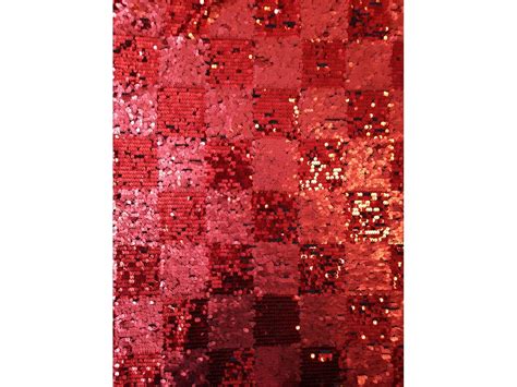 Showtime Fabric All Over Stitched Sequins Mesh Red Blocks Seq63 Rd
