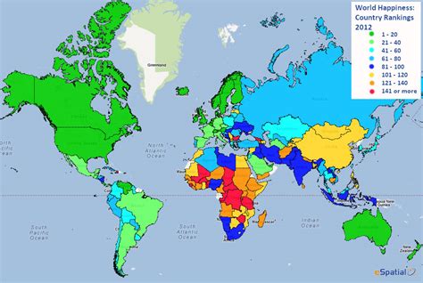 World Happiness Report 2012 Mapped Mastertech