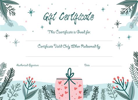 Best Free Printable Christmas Gift Certificate Templates For Free At