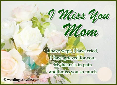 A Bouquet Of Flowers With The Words I Miss You Mom