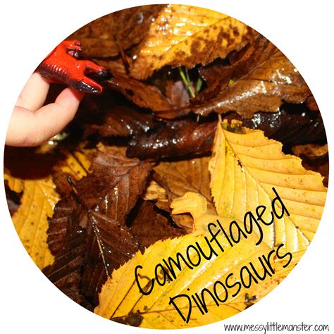 Camouflaged Dinosaurs in Autumn Leaves | Autumn activities for kids, Dinosaur, Autumn activities