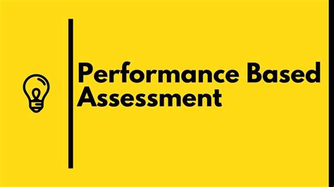 Performance Based Assessment Youtube