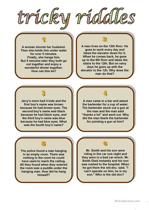 Free Printable Printable Riddles For Adults Riddles Time