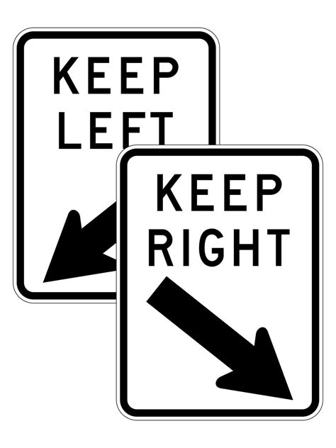 Keep Left Or Right Sign Buy Now Discount Safety Signs Australia
