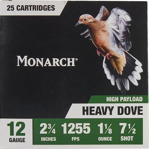 Monarch 12 Gauge 6 Shot Heavy Dove Shotshells 25 Rounds Academy