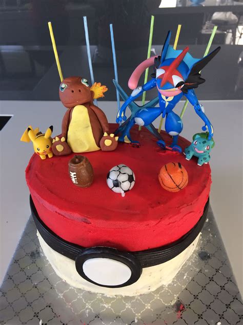 Poke Ball Cake Pokemon Figures 9th Birthday Cake Cake Birthday Cake
