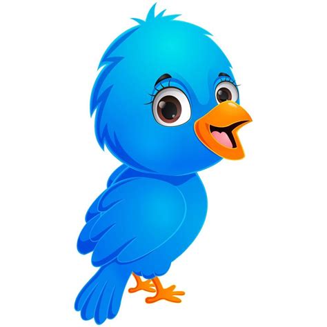 Cute Blue Bird Cartoon On White Background 13488859 Vector Art At Vecteezy