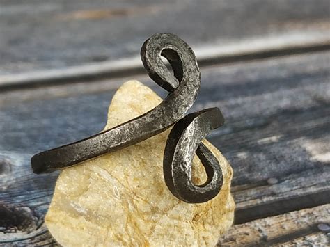 Handmade Forged Ring Forged Ring Iron Jewelry Viking Ring Etsy