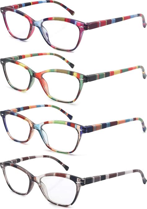 Heeyyok Reading Glasses For Womens Rectangular Ladies Readers Glasses 200 Colorful Funky
