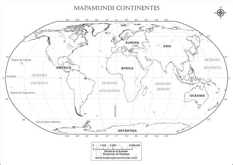 Mapamundi Continentes Con Nombres Para Colorear Kulturaupice