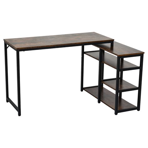 Kolylong L Shaped Computer Desk With Storage Shelves Study Table For Home Office Walmart Com