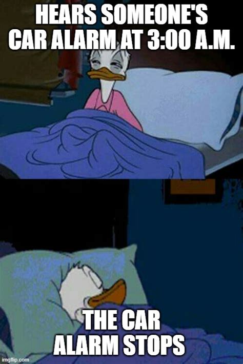 Sleepy Donald Duck In Bed Imgflip