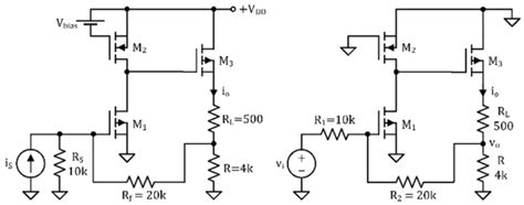 Figure 10 Left Current Amplifier Right Ac Equivalent Circuit With