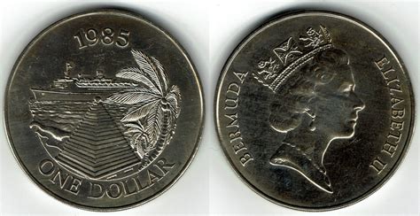 1 Dollar 1985 Bermuda Commemorative Dollar Cuni Ship Like Scan Unc
