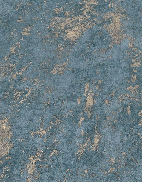 Non Woven Wallpaper Erismann 10273 08 Concrete Look Blue Metallic