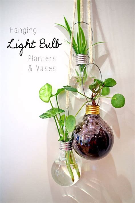 Hanging Light Bulb Planters And Vases Diy For „urban Jungle