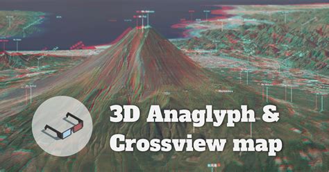 3d Stereoscopic Anaglyph Map For Redcyan Glasses And Crossview