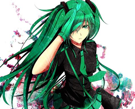 Green Haired Female Anime Character Illustration Hd Wallpaper