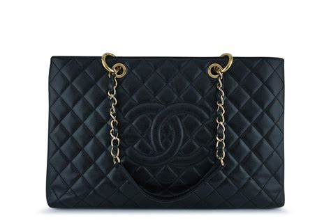 Chanel Black Xl Large Classic Grand Shopper Tote Gst Bag