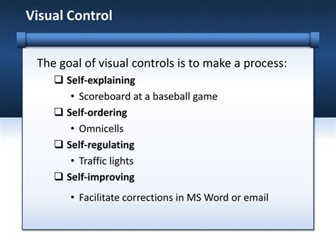 Ppt Lean Visual Controls Powerpoint Presentation Free Download Id