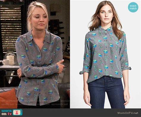 Pennys Grey Floral Printed Blouse On The Big Bang Theory Fashion Tv