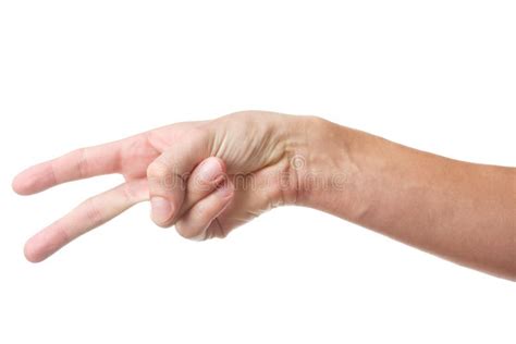 Hand Gesture With Two Fingers Stock Photo Image Of Signal Isolated
