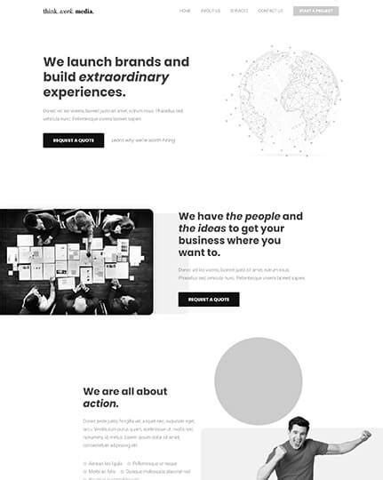 Bandw Agency Homepage Thrive Template The Landing Factory