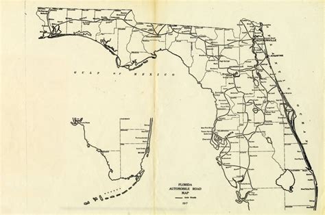 Florida Memory Florida Automobile Road Map 1917 Vintage Florida