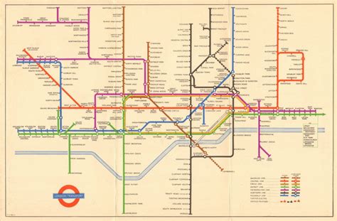 London Underground Tube Map Plan Alexandra Palace Camberwell Harry Beck