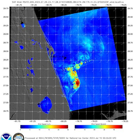 Sar Data With A Severe Thunderstorm Off The Coast Of Florida — Cimss