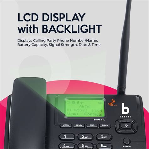 Beetel F3 4g Fixed Landline Wireless Phone With Hotspot Led Backlight
