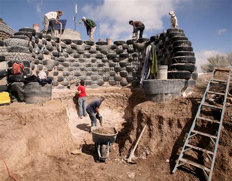 Building A Home With Tires Glass Bottles Clay Earthship Biotecture
