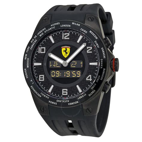 Bengerd 2012 ferrari chronograph ff4. Ferrari World Time Carbon Fiber Dial Multinfuction Rubber Strap Men's Watch FE-05-IPB-FC ...
