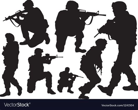 Silhouettes Of Soldiers Royalty Free Vector Image