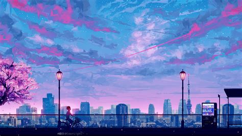 Anime Lights Buildings City Background 4k Hd Anime Wallpapers Hd