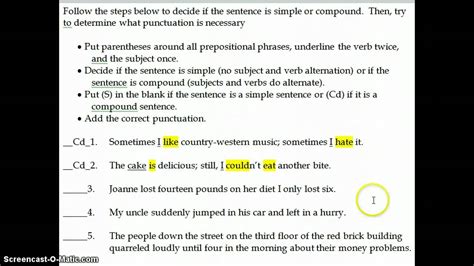 A simple sentence with nostalgic contains a subject and a verb, and it may also have an object and modifiers. Punctuation Practice with Simple and Compound Sentences ...