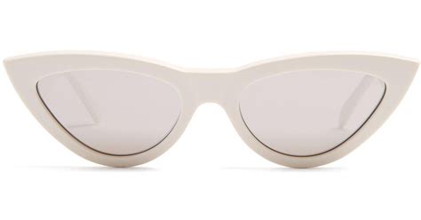Celine Cat Eye Acetate Sunglasses In White Lyst