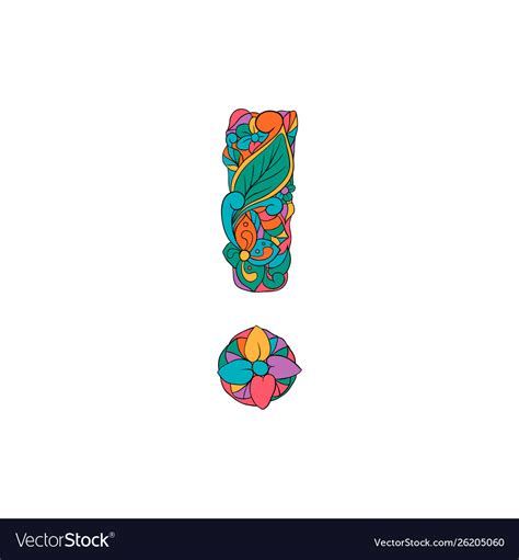 Colorful Ornamental Alphabet Exclamation Mark Font
